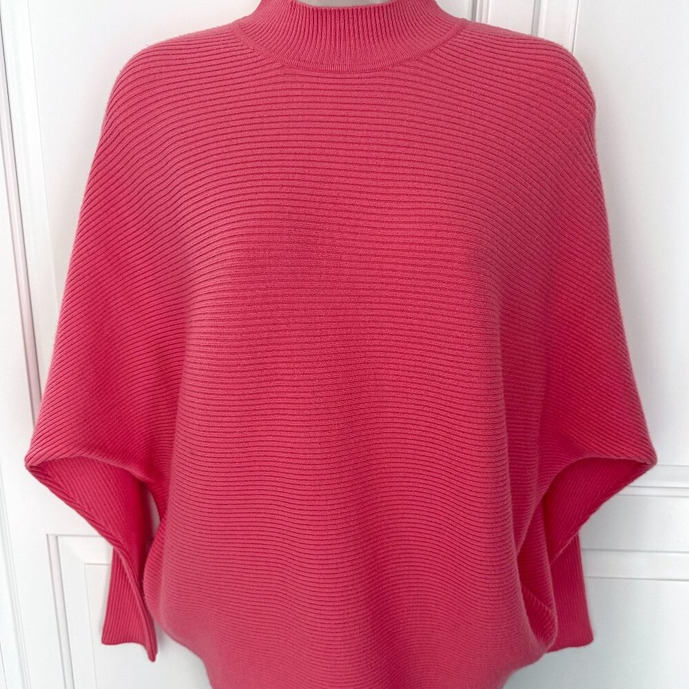 NWT 68$ Anthropologie Philosophy Pink Sweater Top Soft Ribbed Sz M poncho